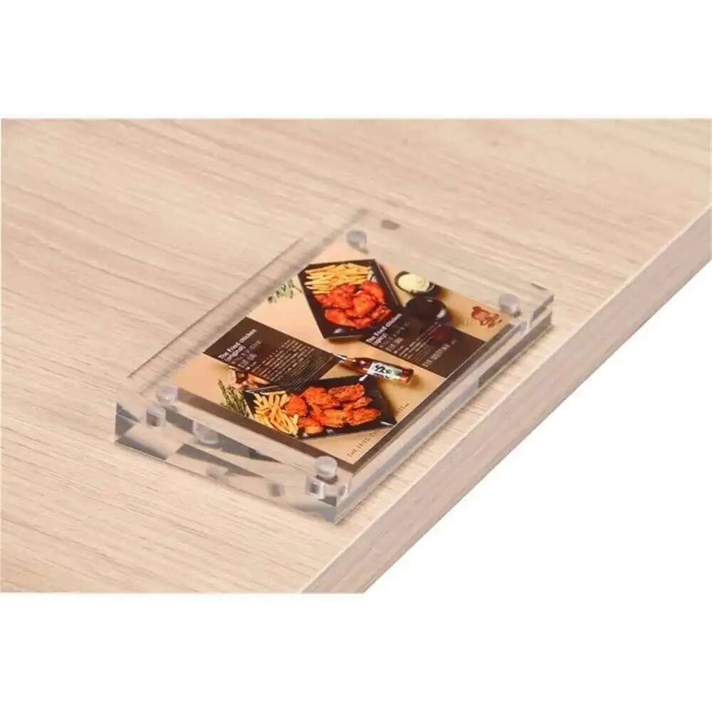 Photo Acrylic Block - 10 ชิ้นอะคริลิค Trapezoidal Block กรอบรูปราคาป้ายป้ายกระดาษรายการคลิปแม่เหล็กชื่อการ์ด Display