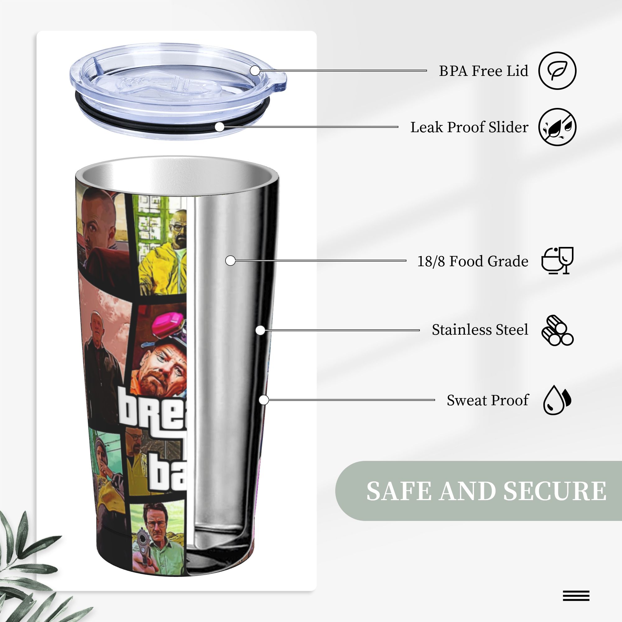แก้วเก็บความเย็นลายวอลเตอร์ ไว - Tumbler 20Oz White บทวิจารณ์และราคา