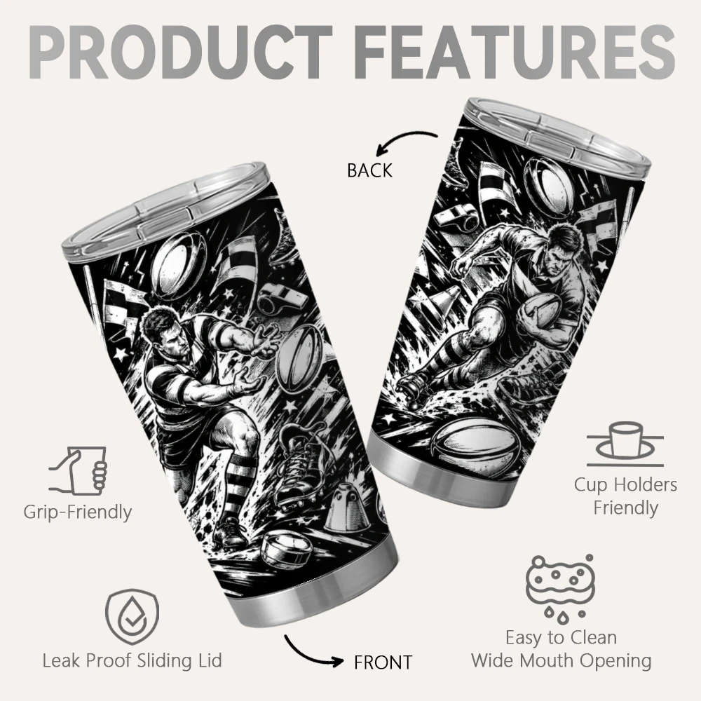 กระติกน้ำสุญญากาศลายสปอร์ตสีดำ - Tumbler 20Oz White บทวิจารณ์และราคา